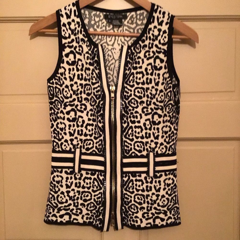 Etcetera Rayon Cheetah Print Vest